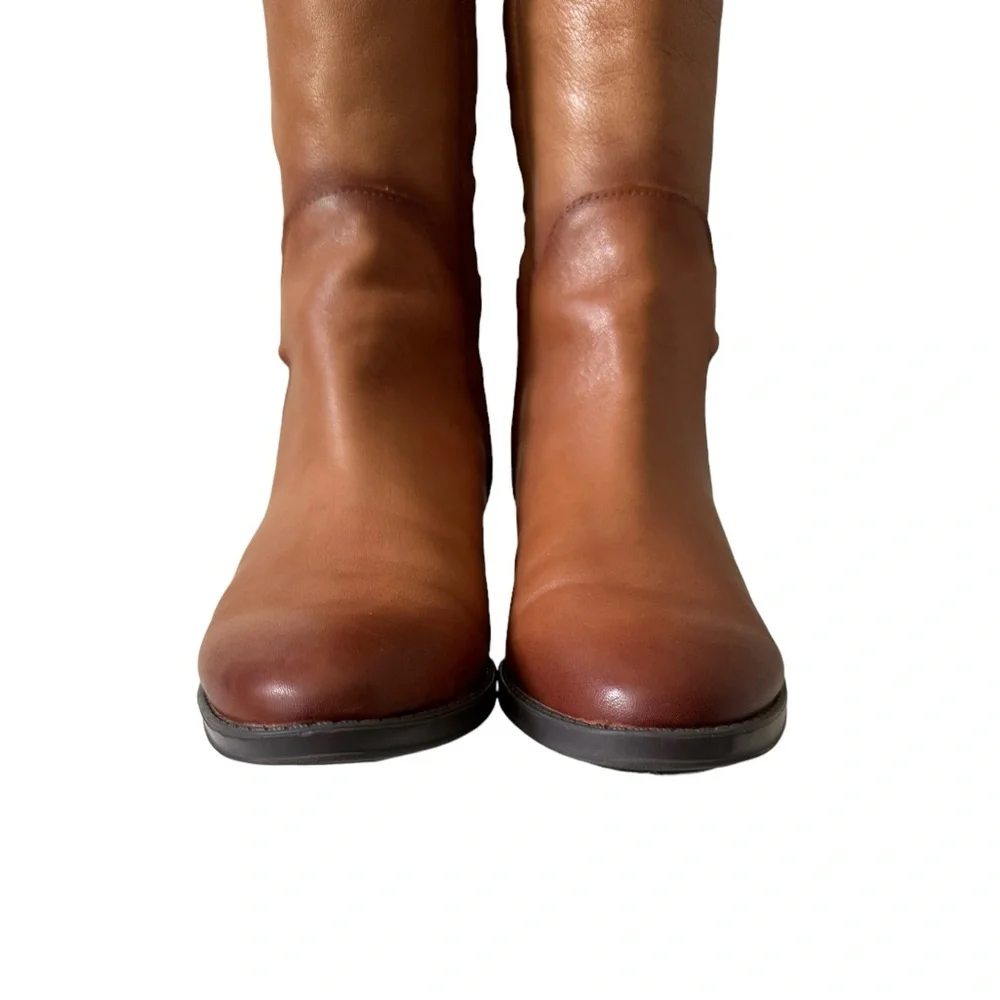 Sam Edelman Prisilla Fall Winter Casual Chic Leather Knee High Riding Boot Brown - Picture 9 of 15